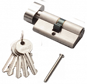 Картинка Цилиндр RENZ 60 мм CS 60-H SN К-3, станд., никель матовый